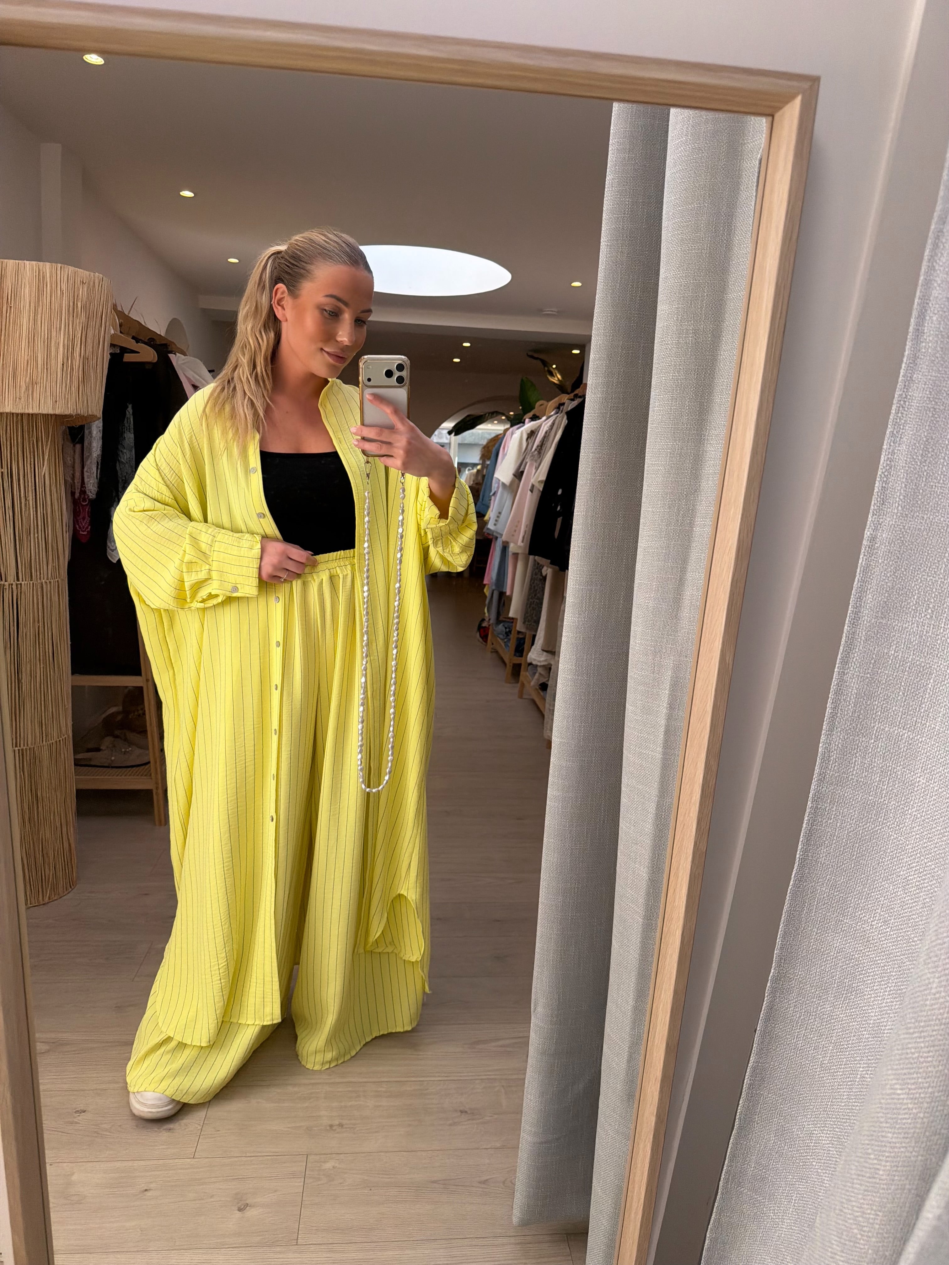 Ensemble chemise longue jaune