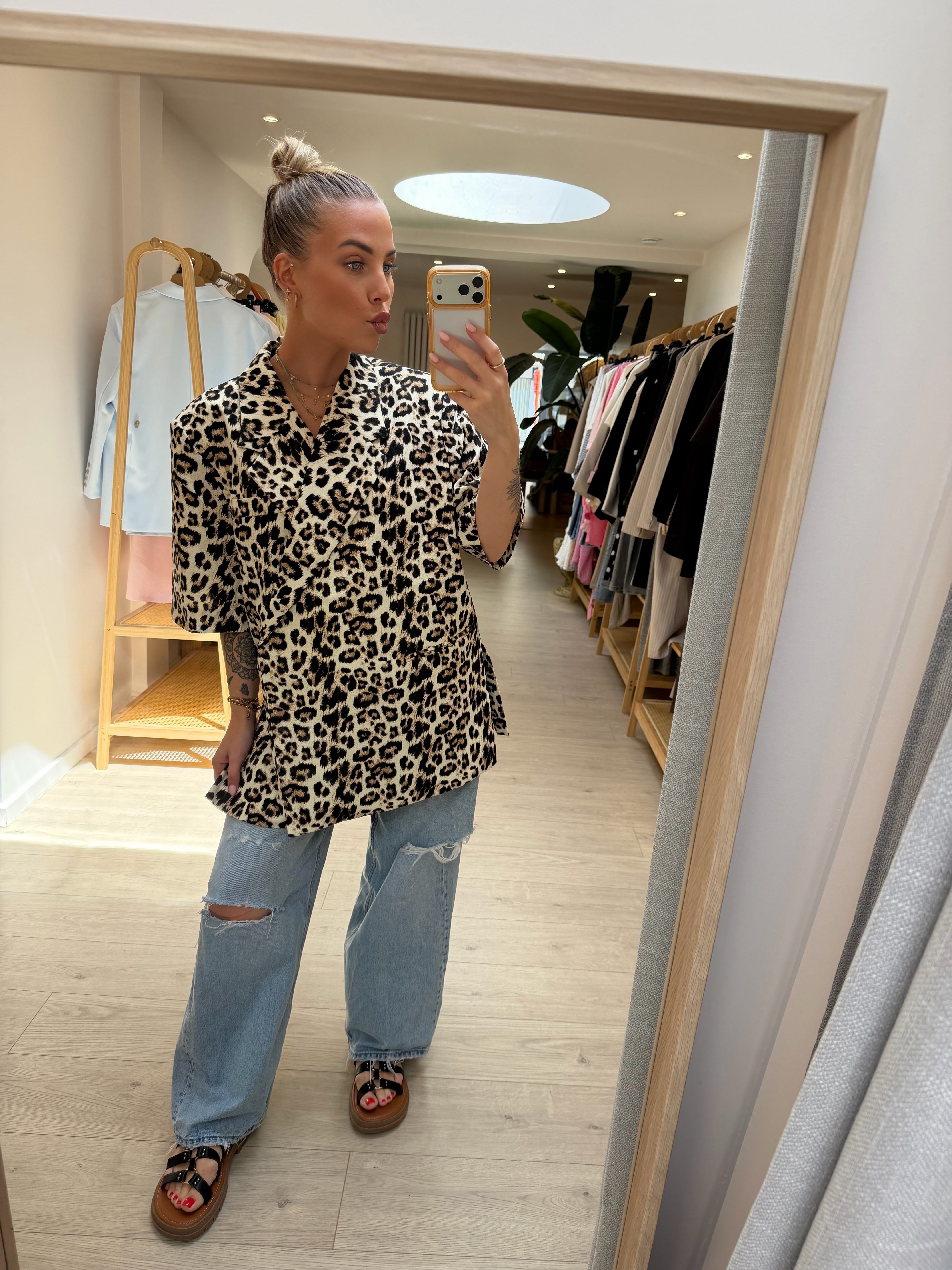 Blazer courtes manches Panthère
