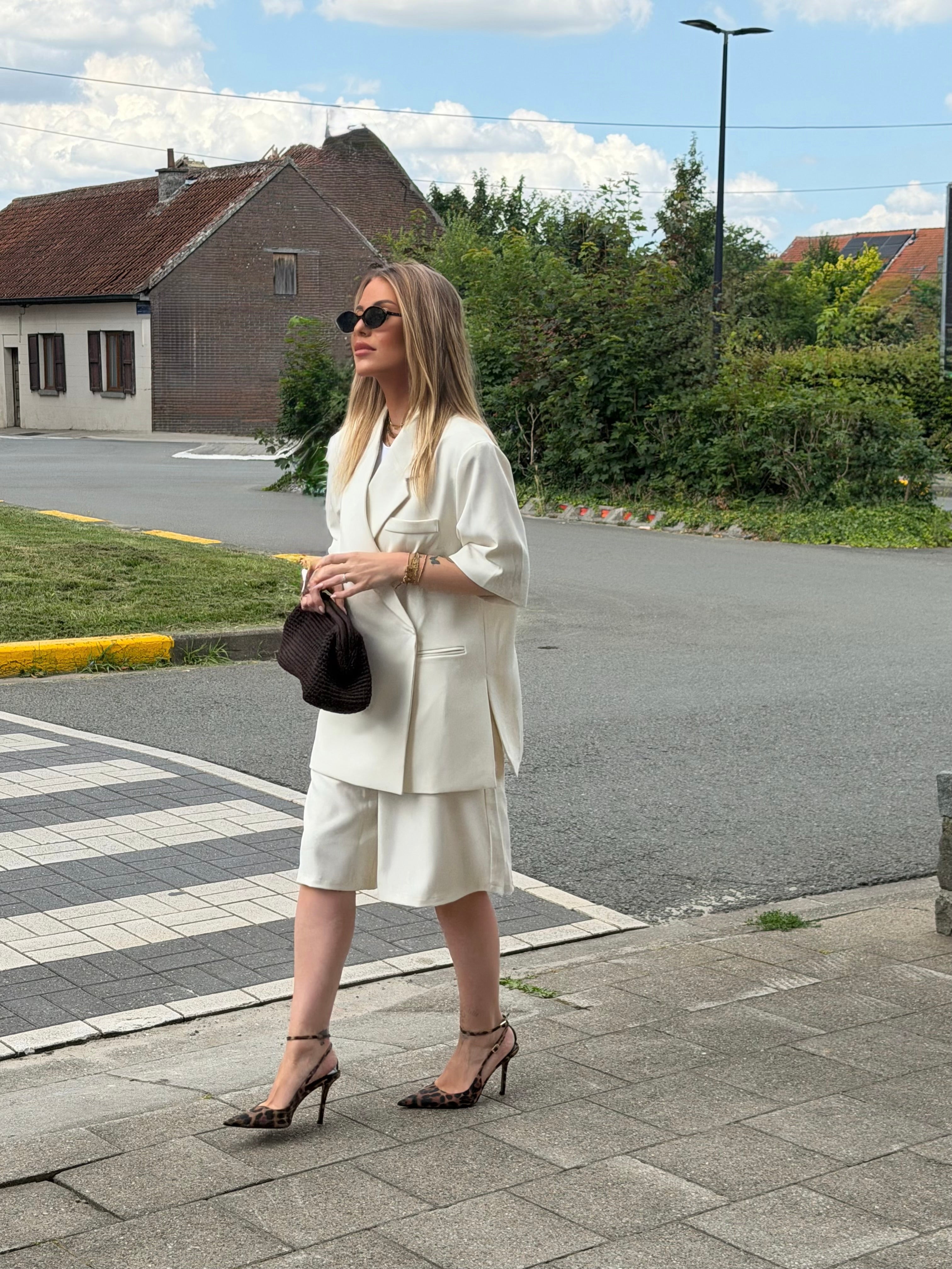 Blazer manches courtes blanc