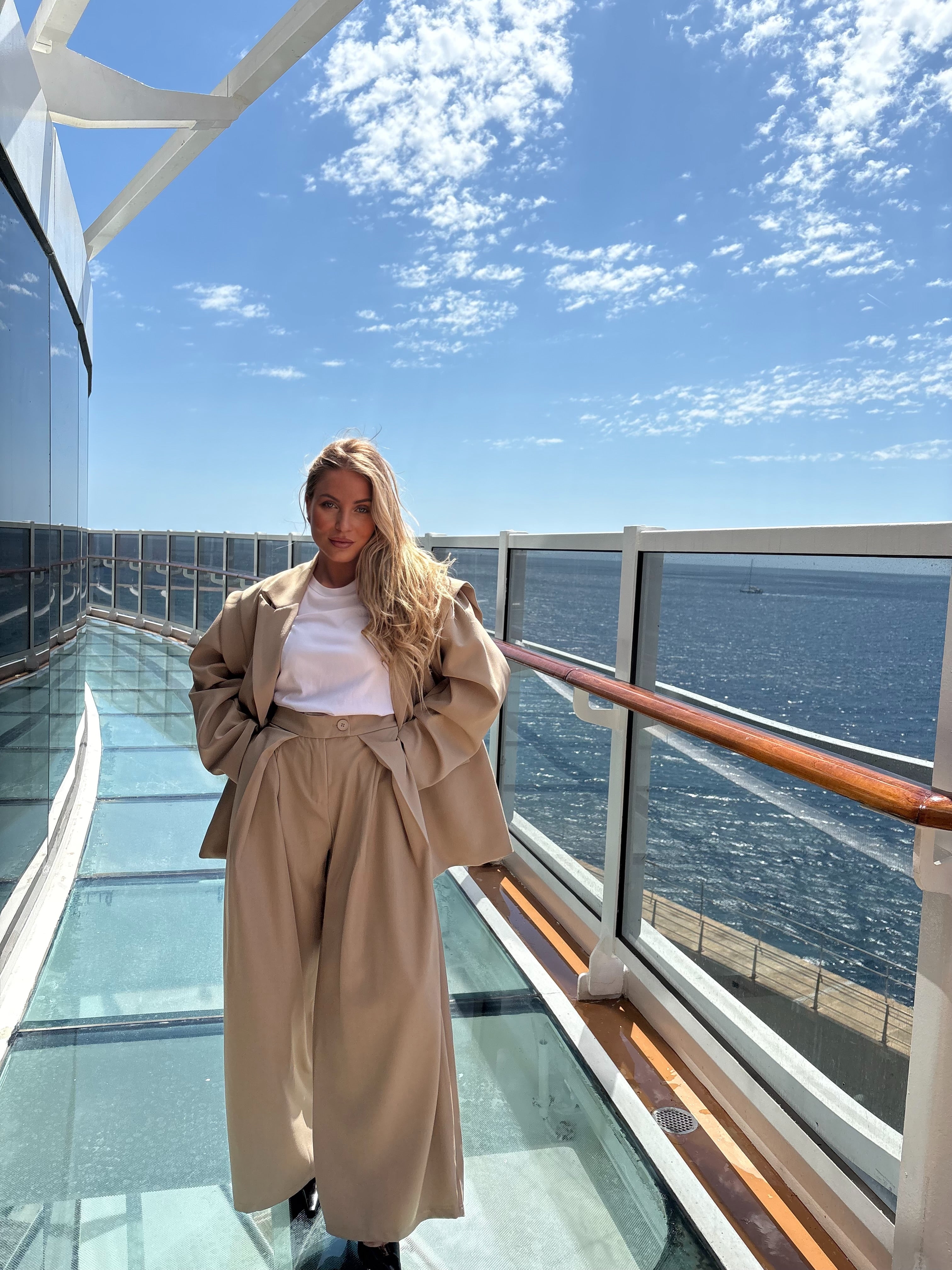 Pantalon beige à pinces