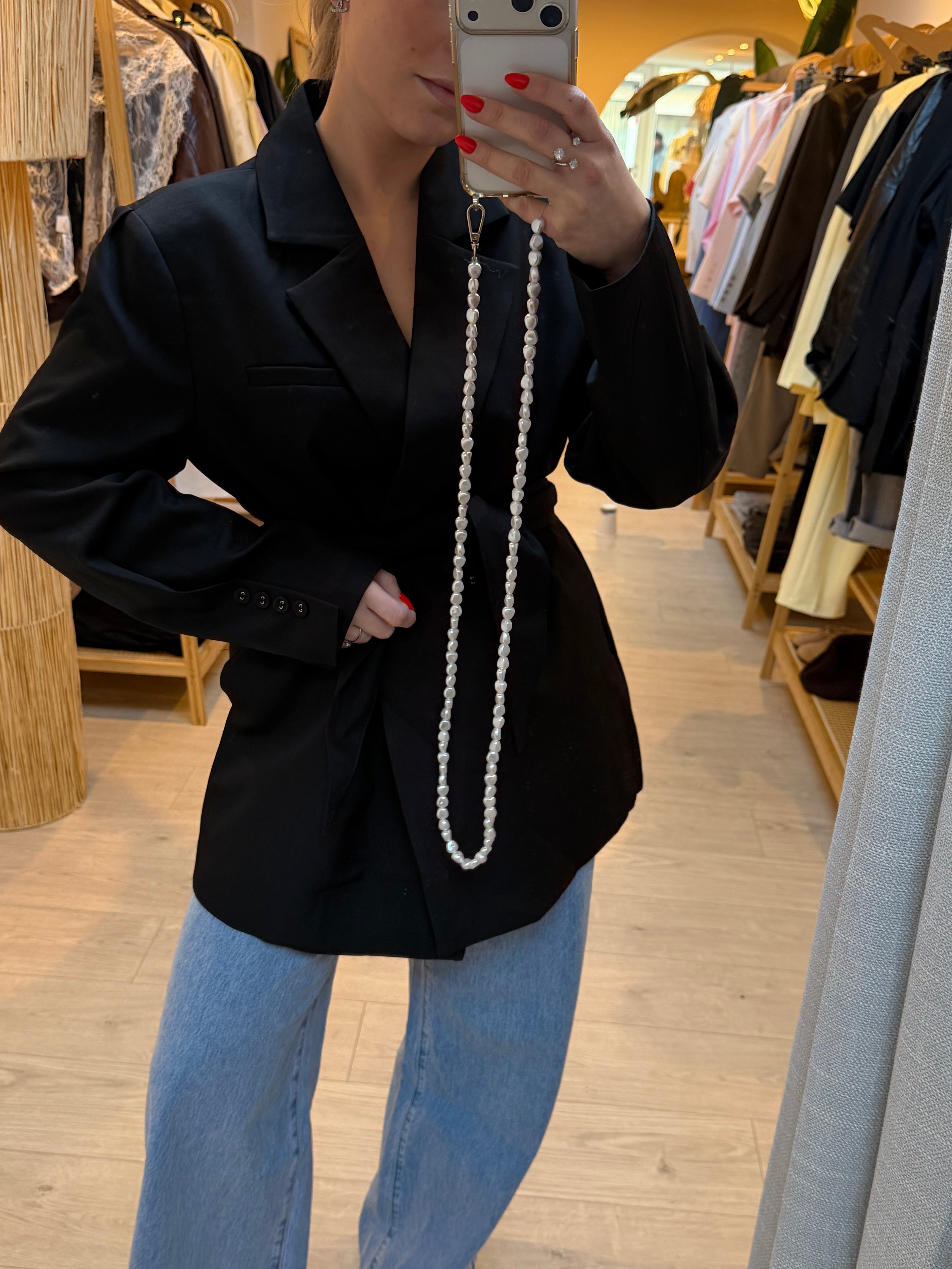 Structure Belt Blazer Noir