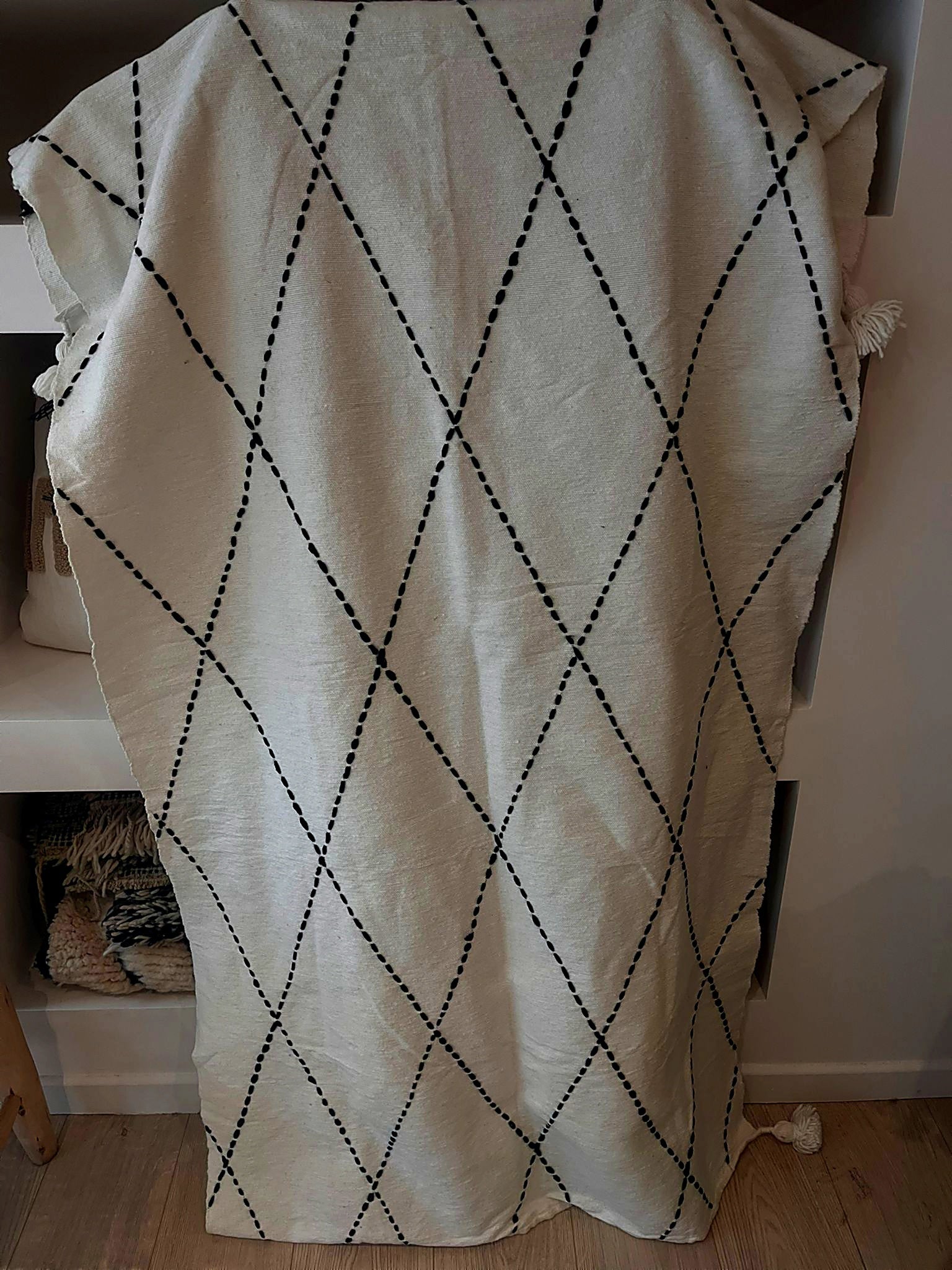 Plaid beige losanges noirs